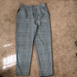 Black and white plaid pants